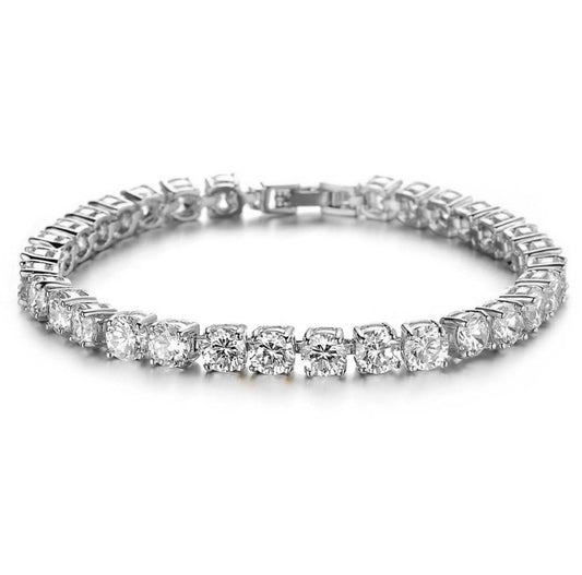 Iced Out Bling Single Row Rhinestones Chain Tennis Bracelets Zirconia Bracelet