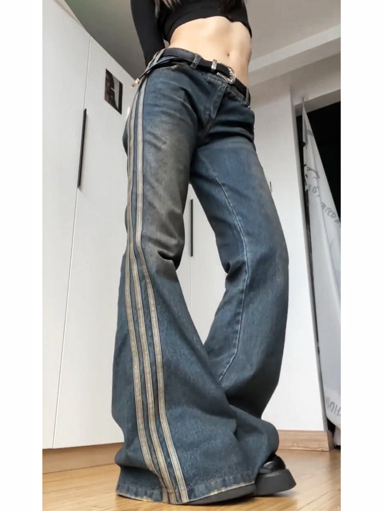 Vintage Striped Street Jeans
