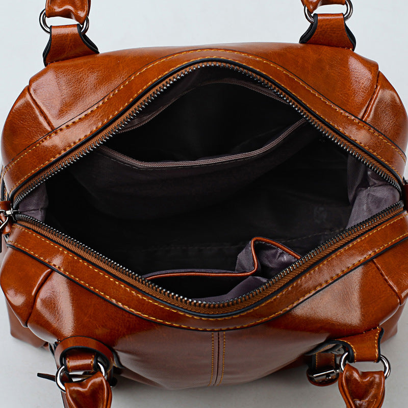 Special Offer Vintage, Leather Shoulder Bag with Riveting Decoration