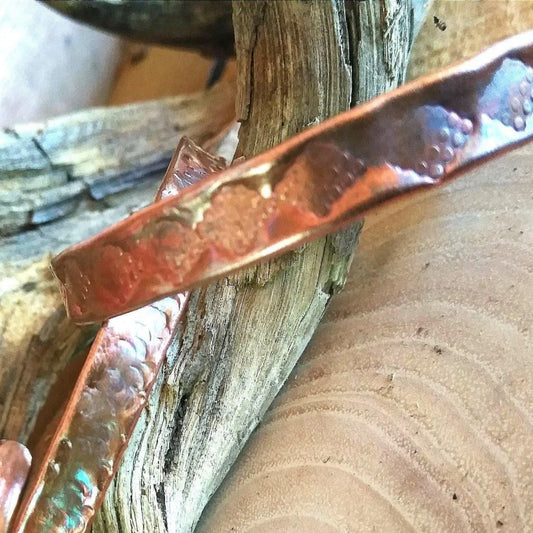 Unisex Fire Painted Copper Bracelet Cuff |WRD - WarmRainyDay