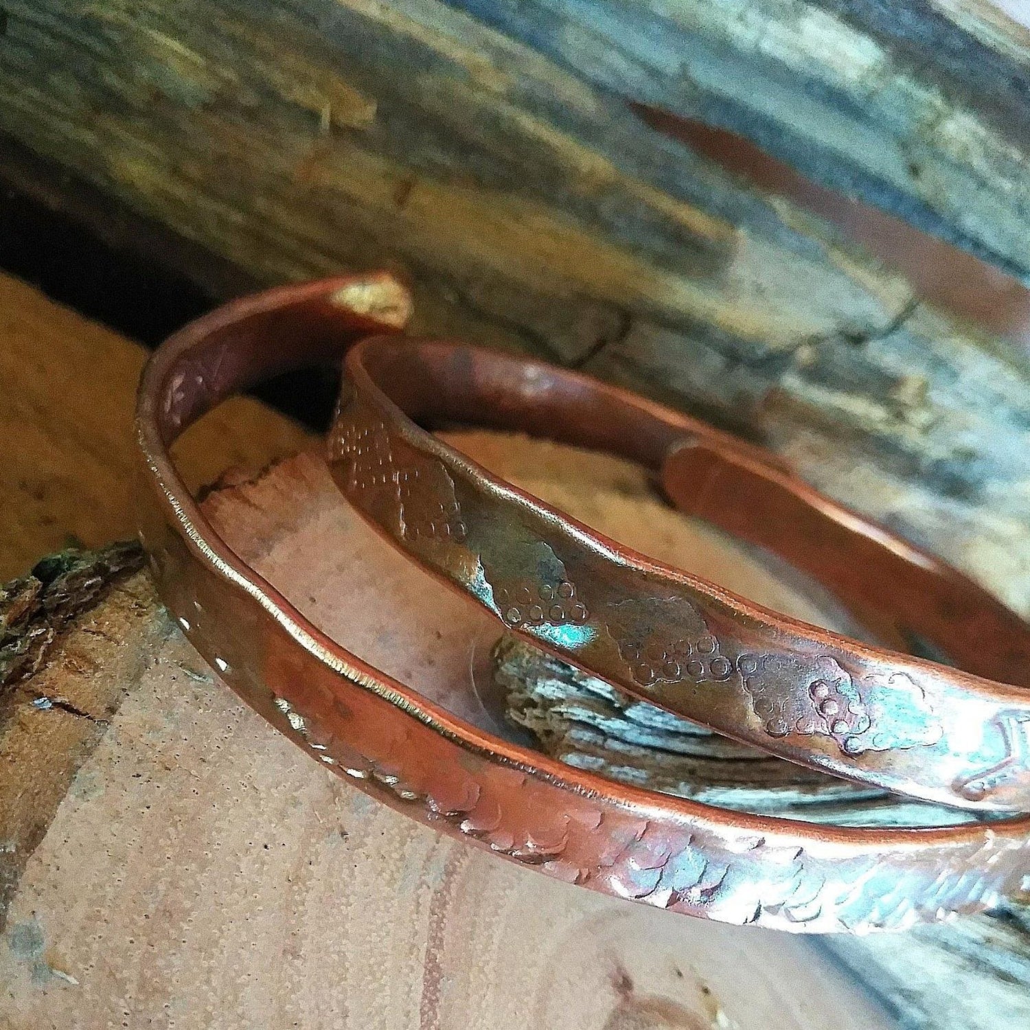 Unisex Fire Painted Copper Bracelet Cuff |WRD - WarmRainyDay