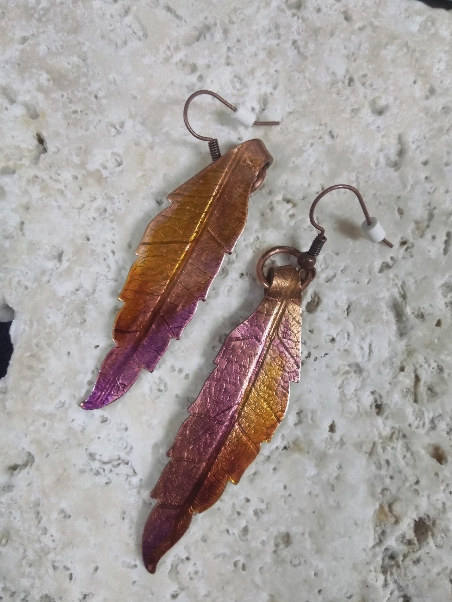 Copper Leaf Earrings - WarmRainyDay
