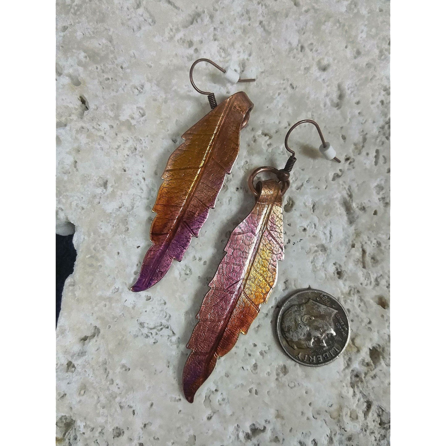 Copper Leaf Earrings - WarmRainyDay