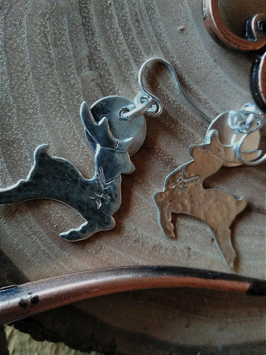 Sterling Reindeer Earrings - WarmRainyDay