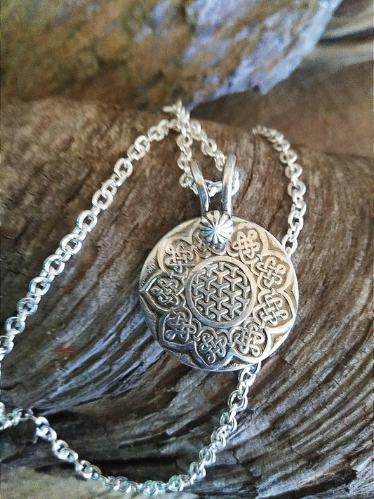 Celtic Mandela Pendant Sterling Handmade | WRD - WarmRainyDay