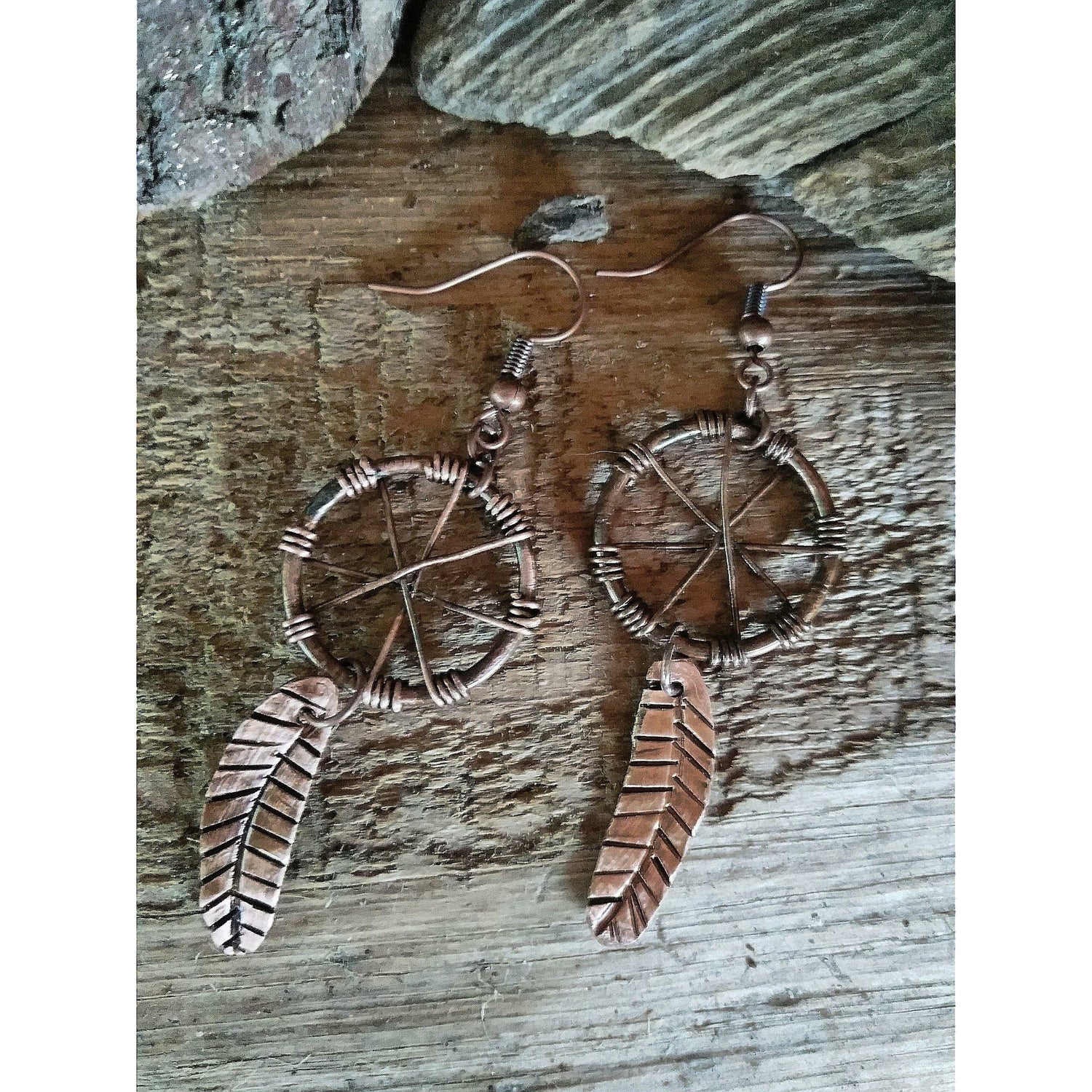Dream Catcher Earrings, Copper| WRD - WarmRainyDay