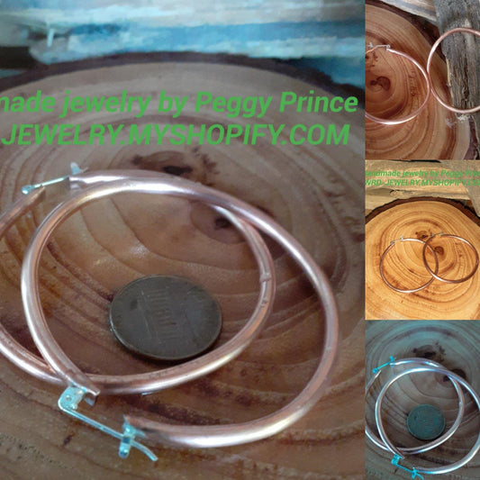 Large Copper Hoop Earrings|WRD - WarmRainyDay
