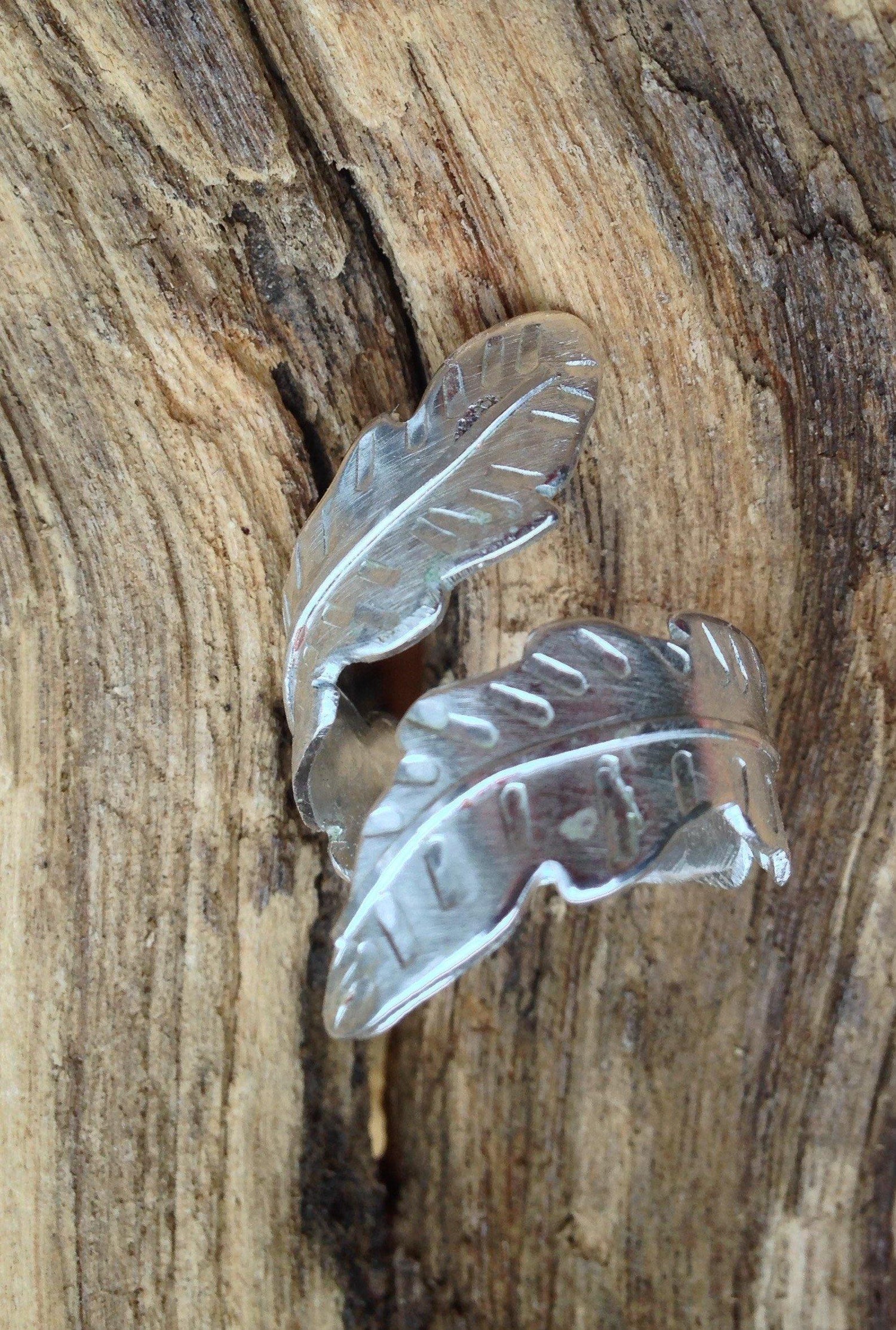 Sterling Silver Feather Ring - WarmRainyDay