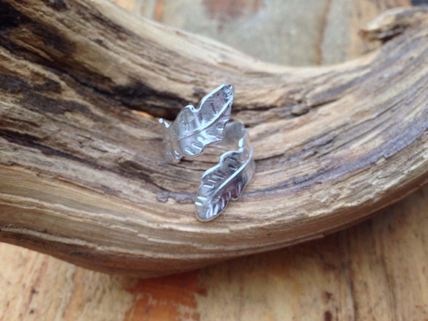 Sterling Silver Feather Ring - WarmRainyDay