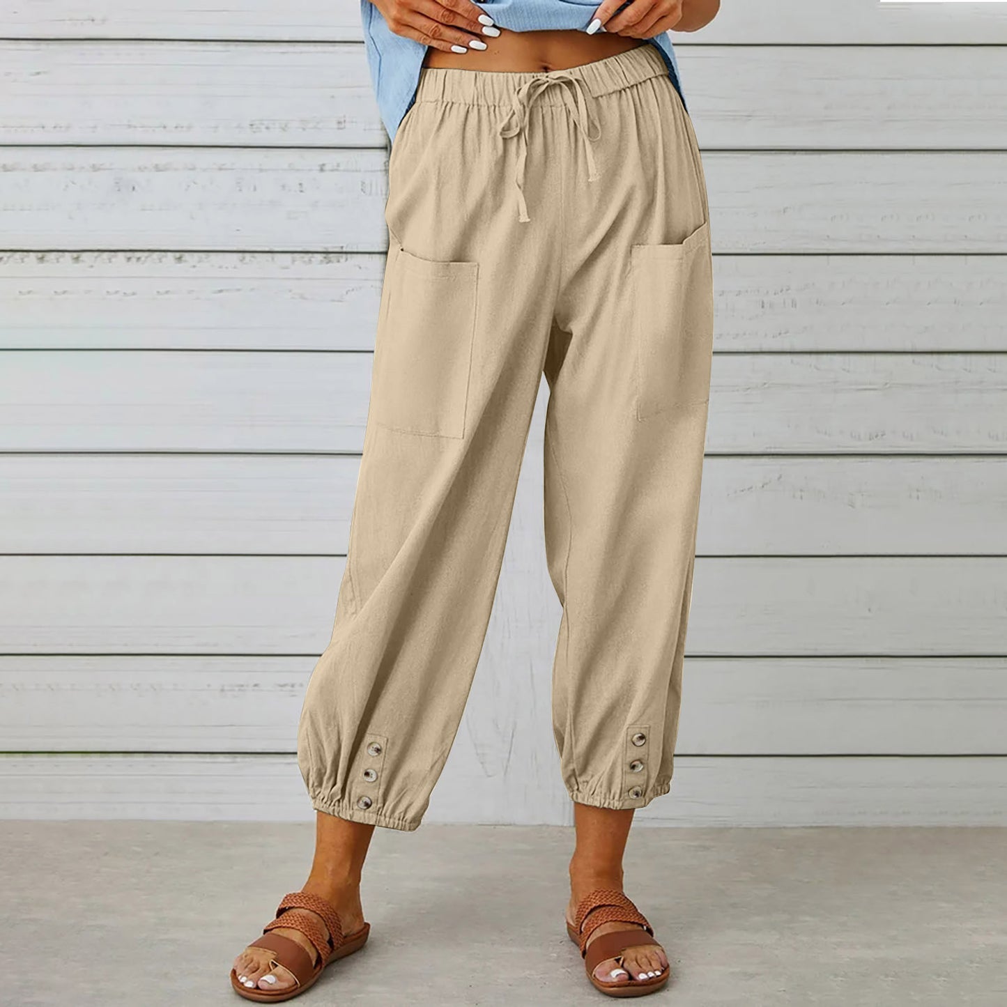 Drawstring Tie Pants for Summer